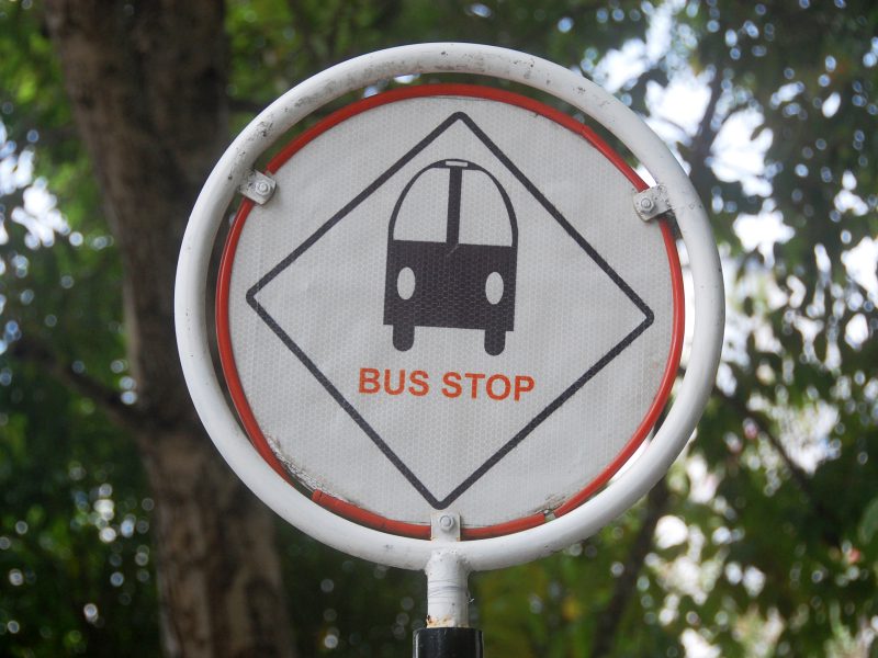 A Maldivian bus stop sign