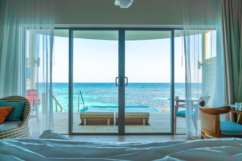 View from Inside a Water Villa in the Maldives