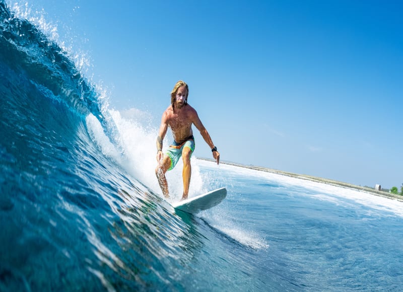 Surfing in the Maldives