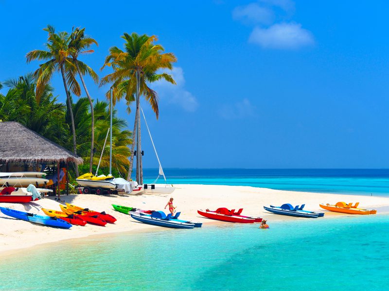 Beach activities at a Maldives resort