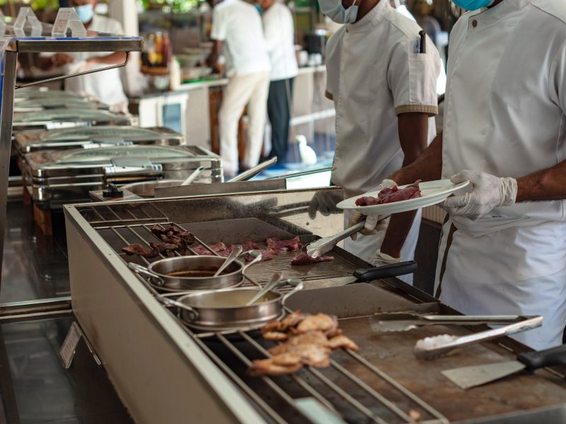 Buffet lunch during resort day in Maldives