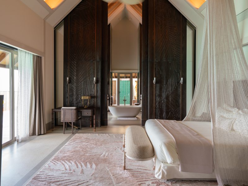 Inside a Maldivian resort villa