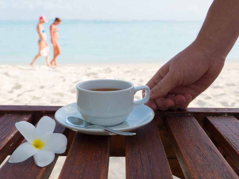 Sai or tea by the beach in the Maldives