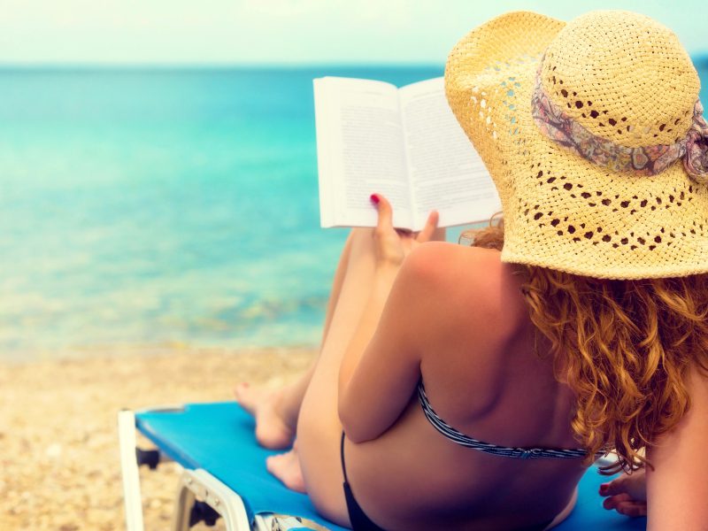 Beach reading in the Maldives