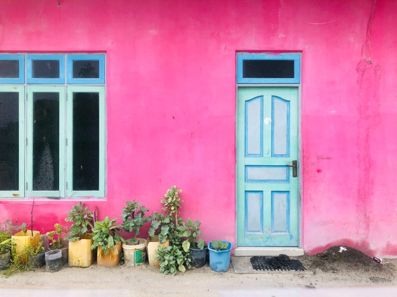 A beautiful pink home in the Maldives