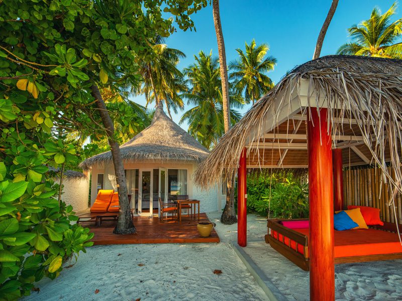 Beach villa at Maldives resort