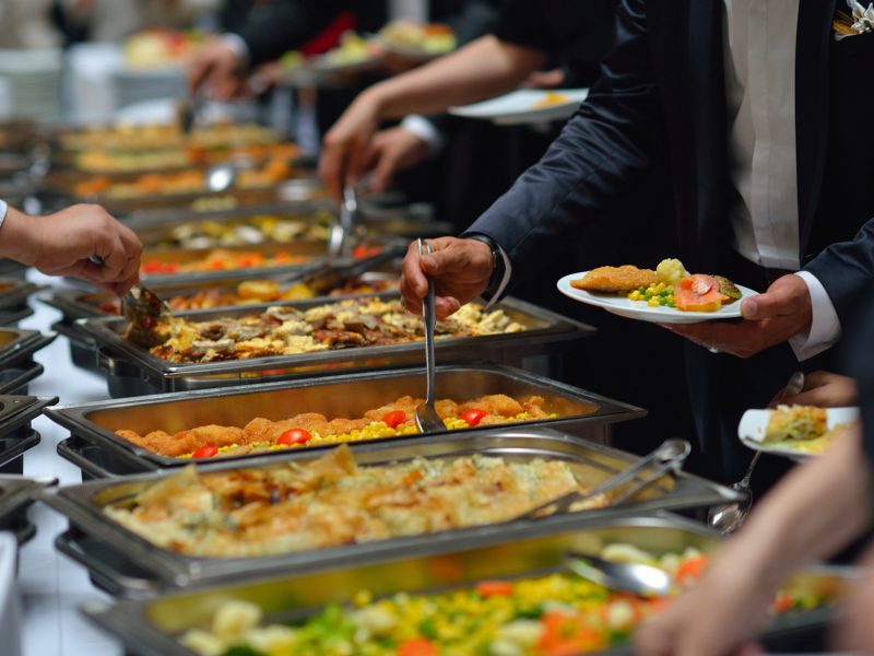 Buffet service at a Maldives resort