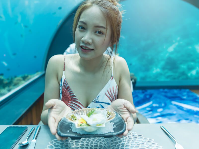 Underwater restaurant in Maldives