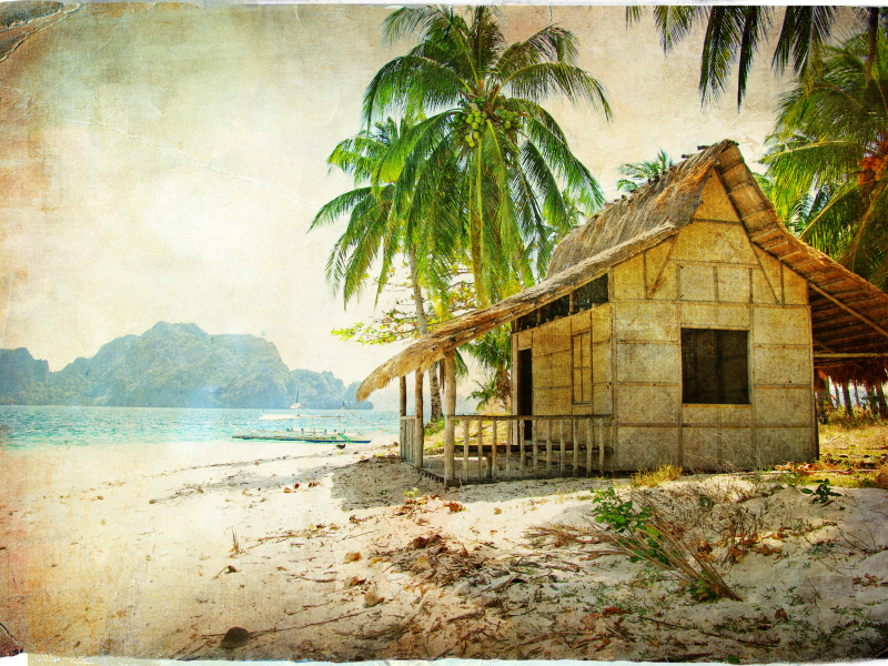 Beach hut on a tropical island