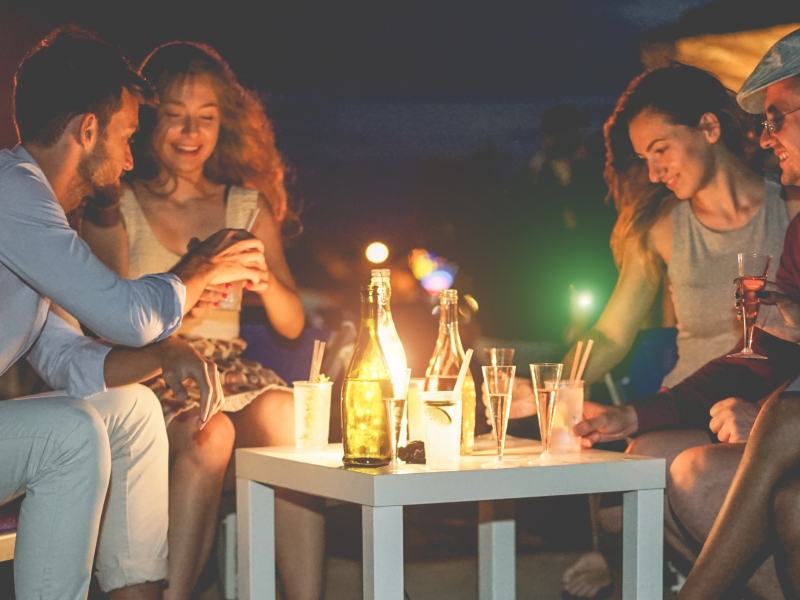 Drinks on the beach