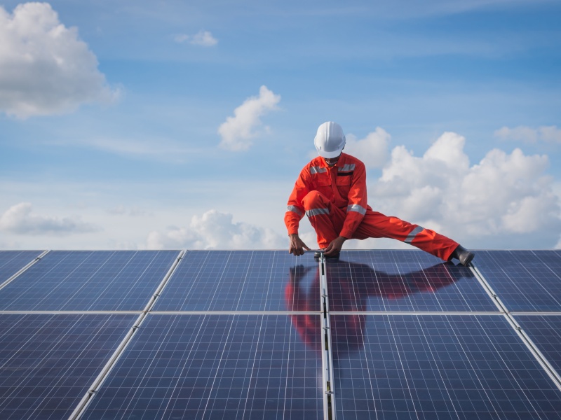 solar panels on rooftop