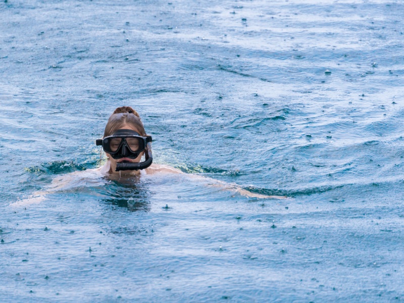 snorkeling in the rain